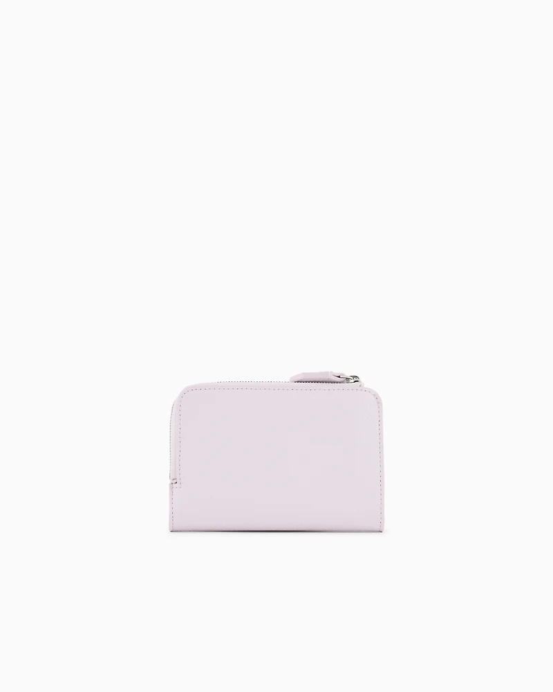 Emporio Armani - Deer-print MyEA wallet with coin purse, Woman, Pink, Size: TU