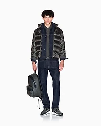 Armani Exchange - TONE ON ALLOVER LOGO PUFFER JACKET, Man, Beige, Size: