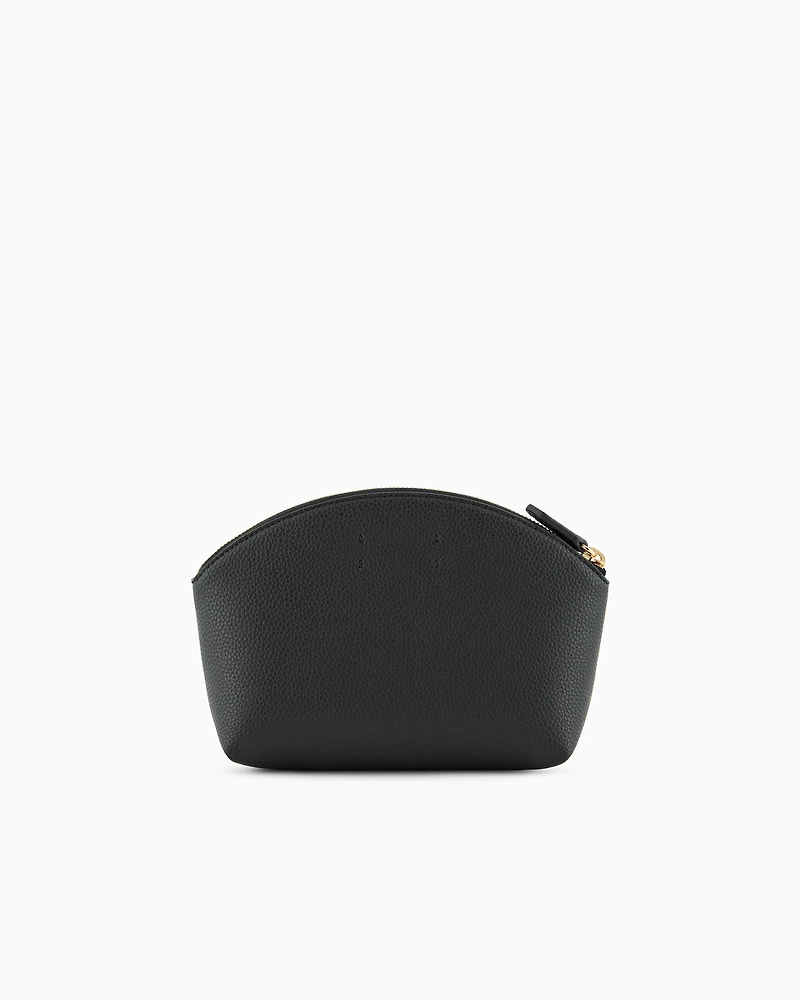 Emporio Armani - MyEA deer-print washbag, Woman, Black, Size: TU