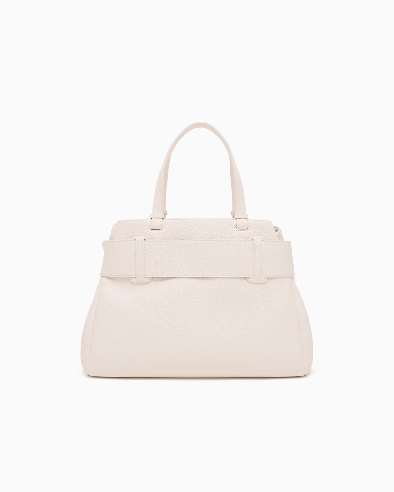 Armani Exchange - Large shoulder bag with ASV logo detail, Woman, White, Size: TU