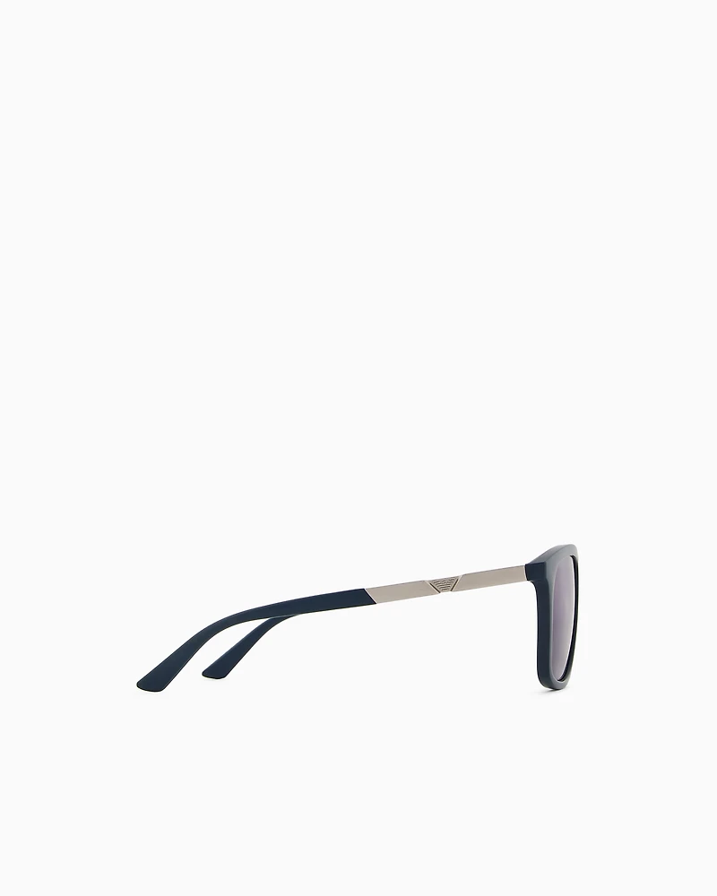 Emporio Armani - Men’s square sunglasses, Man, Blue, Size: 57L