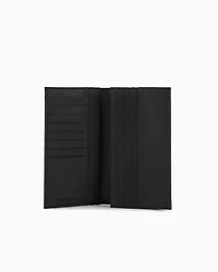 Emporio Armani - ASV regenerated Saffiano leather large currency holder with eagle plate, Man, Black, Size: TU