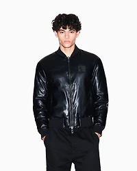 Armani Exchange - Shiny fabric bomber jacket, Man, Black, Size: