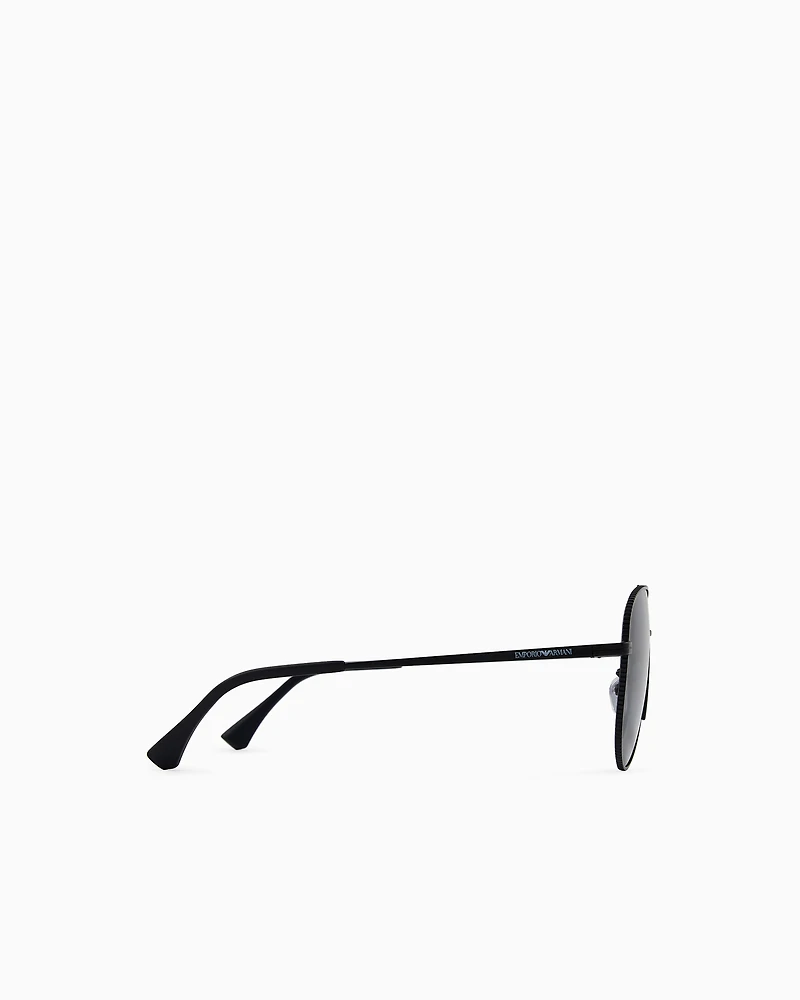 Emporio Armani - Men’s aviator sunglasses Asian fit, Man, Black, Size: 60L