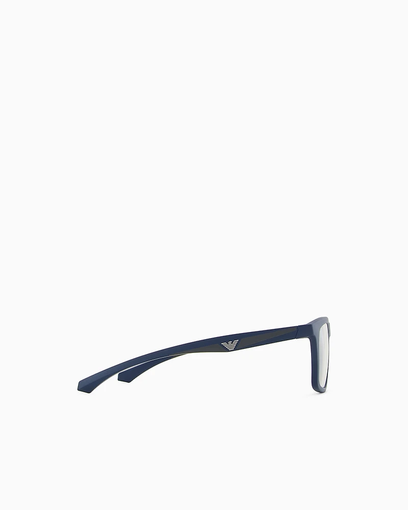 Emporio Armani - Men’s square sunglasses, Man, Blue, Size: 53L