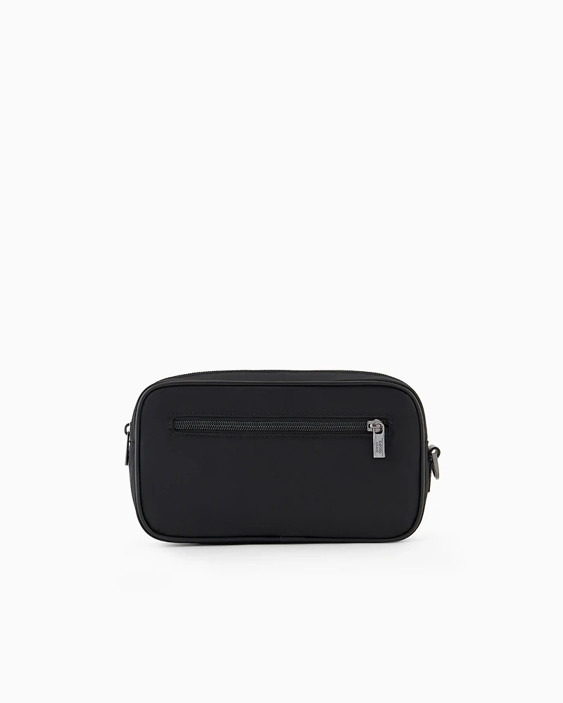 Emporio Armani - ASV recycled nylon washbag, Man, Black, Size: TU