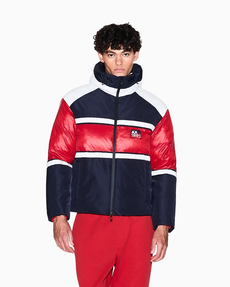 Jacket with contrasting bands