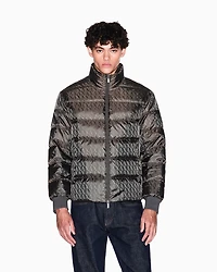 Armani Exchange - TONE ON ALLOVER LOGO PUFFER JACKET, Man, Beige, Size: