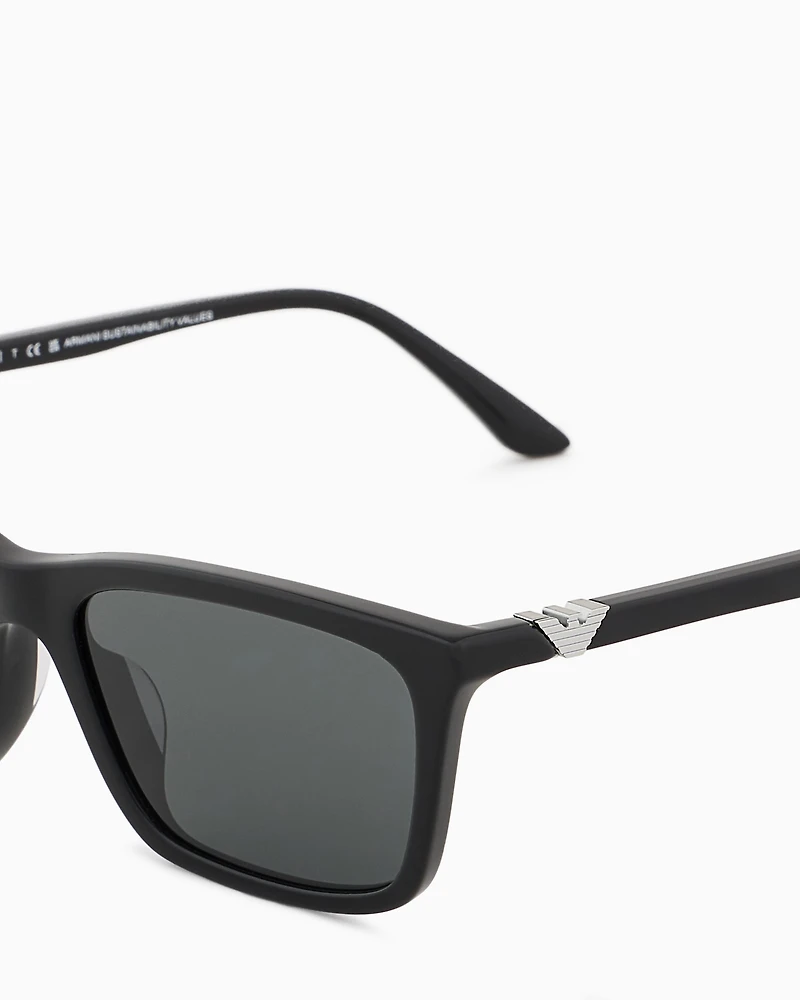 Emporio Armani - Women’s rectangular sunglasses, Woman, Black, Size: 55L