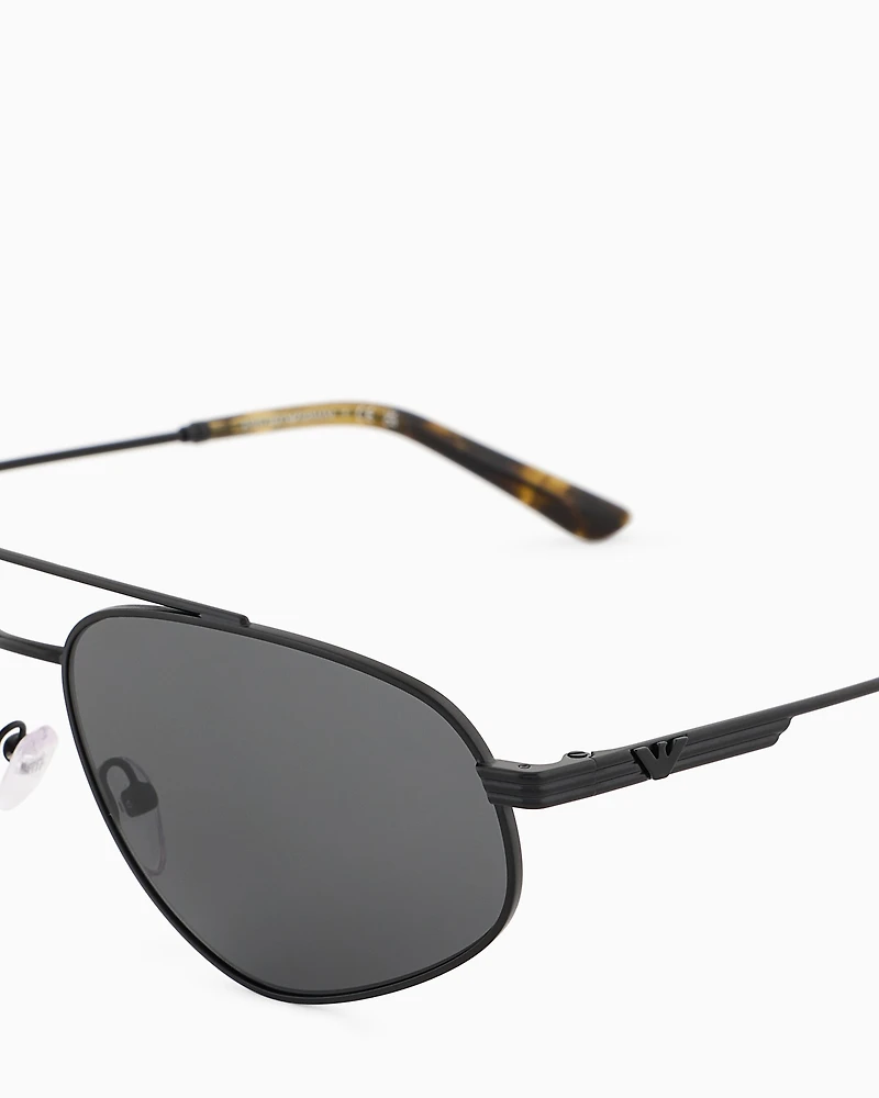 Emporio Armani - Men’s aviator sunglasses, Man, Black, Size: 59L