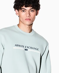 Armani Exchange - Crewneck sweatshirt with logo, Man, Green, Size: