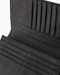 Emporio Armani - ASV regenerated Saffiano leather large currency holder with eagle plate, Man, Black, Size: TU
