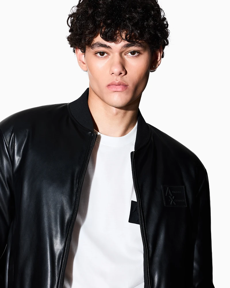 Shiny fabric bomber jacket