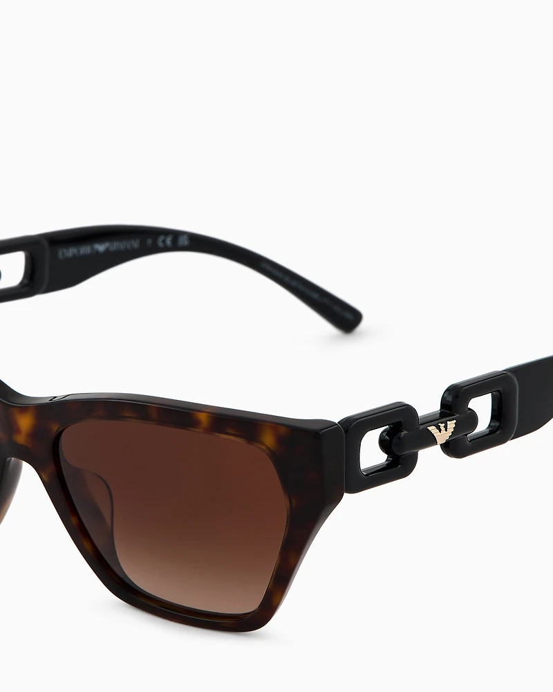 Emporio Armani - Women’s cat-eye sunglasses, Woman, Brown, Size: 55L