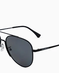 Emporio Armani - Men’s aviator sunglasses Asian fit, Man, Black, Size: 60L