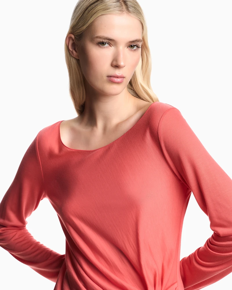 Emporio Armani - Jersey jumper with twist, Woman, Red, Size: