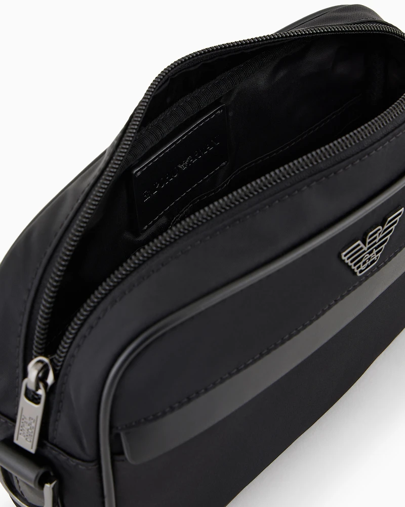 Emporio Armani - ASV recycled nylon washbag, Man, Black, Size: TU