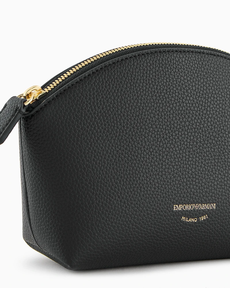 Emporio Armani - MyEA deer-print washbag, Woman, Black, Size: TU