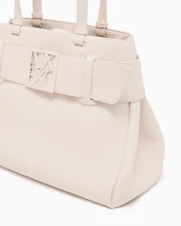 Armani Exchange - Large shoulder bag with ASV logo detail, Woman, White, Size: TU
