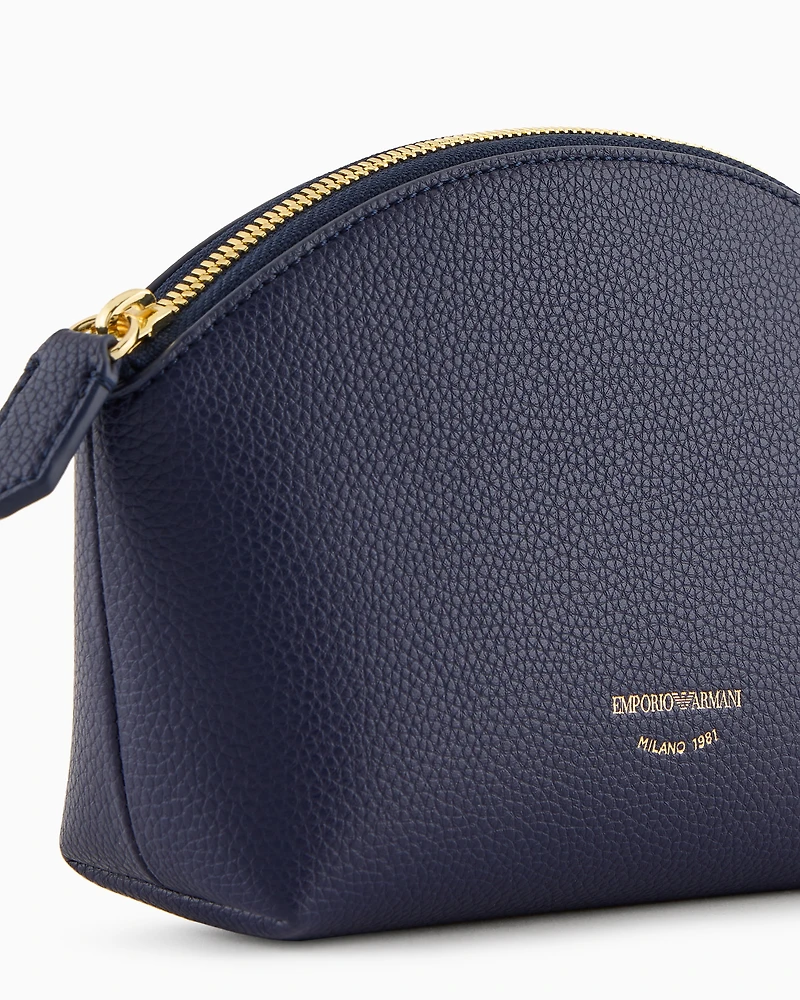 Emporio Armani - MyEA deer-print washbag, Woman, Blue, Size: TU