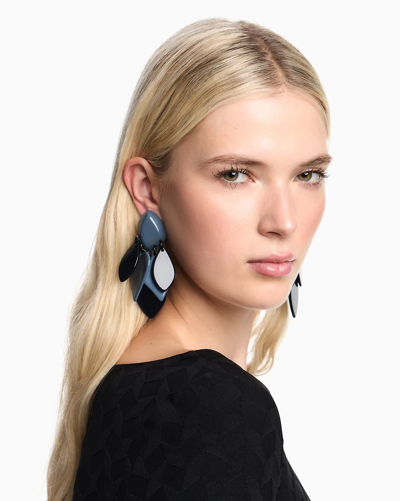 Emporio Armani - Earrings with Jeu de Cartes pendants, Woman, Blue, Size: TU