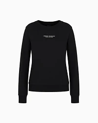 Armani Exchange - Crewneck sweatshirt french terry Milano/New York, Woman, Black, Size: