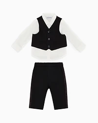 Emporio Armani - Suit with shirt, waistcoat and trousers light wool, Boy, Black, Size: