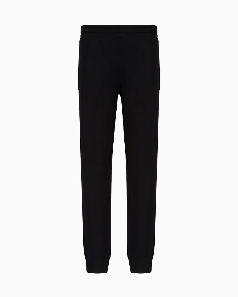 Emporio Armani - Modal-blend jersey-fleece joggers, Man, Black, Size: