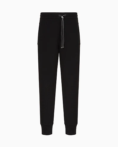 Emporio Armani - Double-jersey joggers, Man, Black, Size: