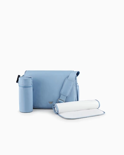 Emporio Armani - Mummy bag set with eagle plate, Boy, Light Blue, Size: TU