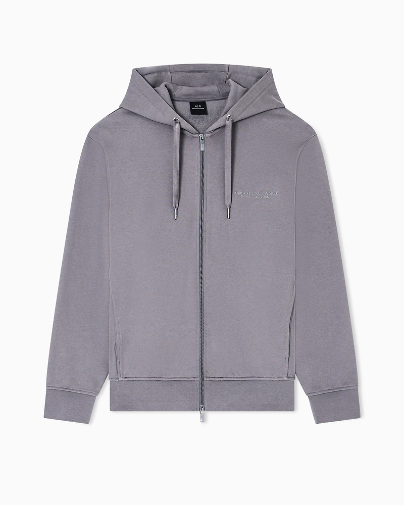 Armani Exchange - Basic zip-up hoodie, Man, Grey, Size: