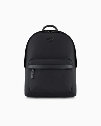 Emporio Armani - ASV recycled nylon backpack, Man, Black, Size: TU