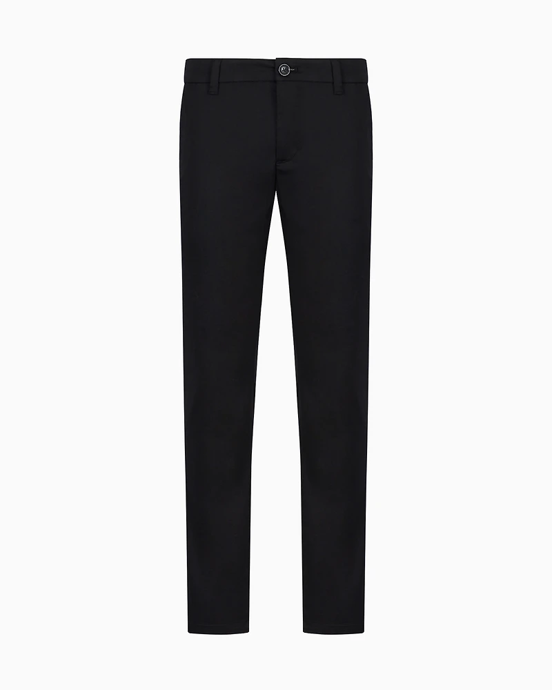 Armani Exchange - Cotton poplin chino trousers, Man, Black, Size: