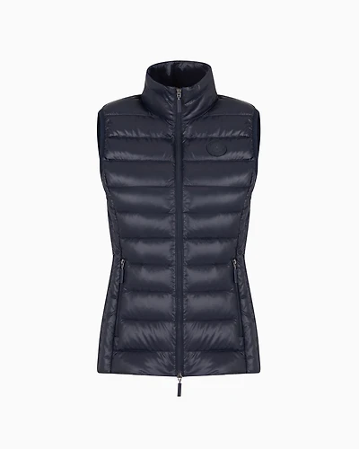 Armani Exchange - Sleeveless Padded Down Jacket, Woman, Navy Blue, Size: