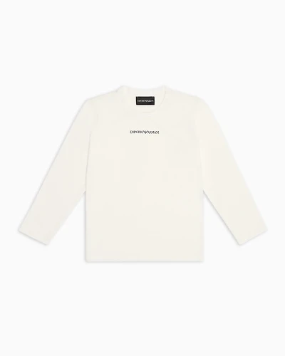Emporio Armani - Jersey jumper with logo, Boy, White, Size: