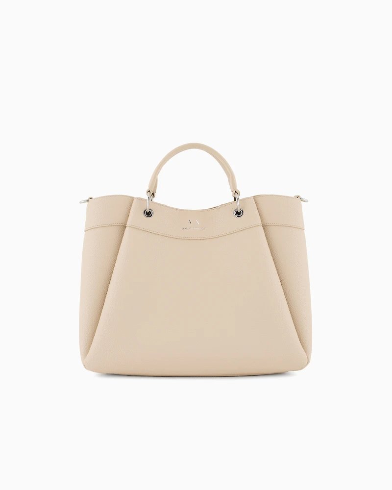 Armani Exchange - Large handbag with degradè shoulder strap, Woman, Beige, Size: TU