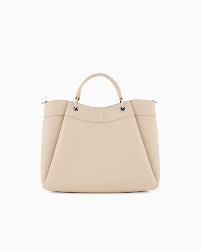 Armani Exchange - Large handbag with degradè shoulder strap, Woman, Beige, Size: TU