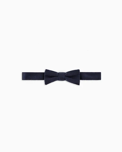 Emporio Armani - Pure silk jacquard striped bow tie with micro eagles, Boy, Navy Blue, Size: