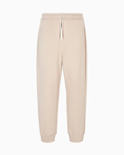 Emporio Armani - Jersey drawstring joggers, Man, Beige, Size: