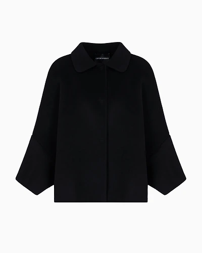 Emporio Armani - Virgin wool cape, Woman, Black, Size: