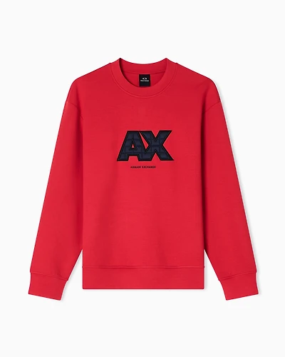 Armani Exchange - Sweatshirt with maxi logo, Man, Red, Size:
