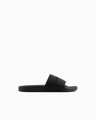 Armani Exchange - Slippers with logo band, Man, Black, Size: 39