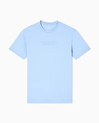 Armani Exchange - Regular fit T-shirt with logo, Man, Light Blue, Size:
