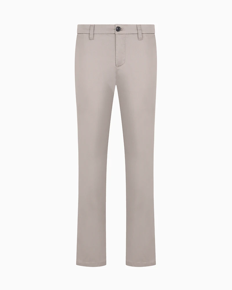 Armani Exchange - Cotton poplin chino trousers, Man, Beige, Size: