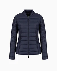 Armani Exchange - Shiny fabric down jacket, Woman, Navy_blue, Size: