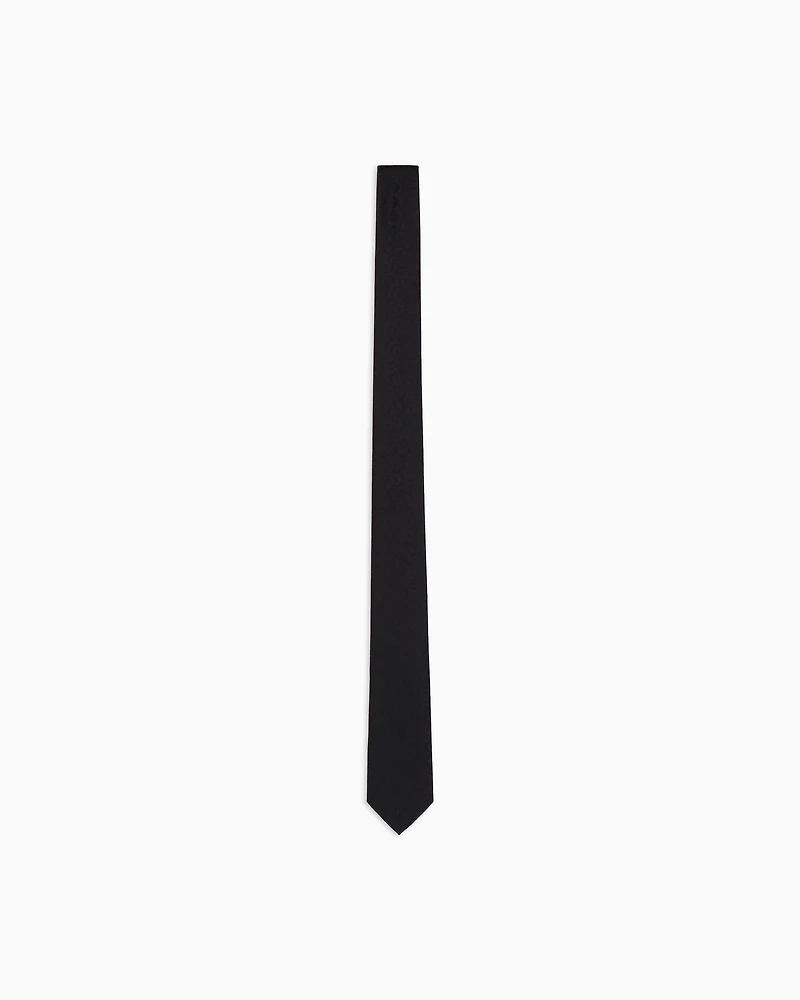 Emporio Armani - Pure silk eagle and check jacquard tie, Man, Black, Size: TU