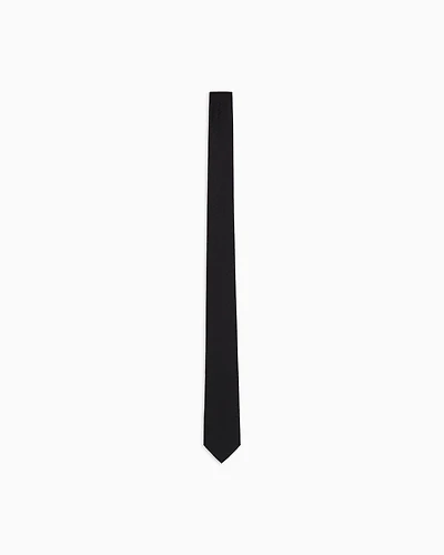 Emporio Armani - Pure silk eagle and check jacquard tie, Man, Black, Size: TU