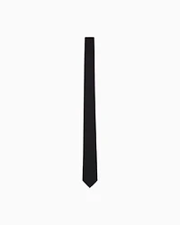 Emporio Armani - Pure silk eagle and check jacquard tie, Man, Black, Size: TU