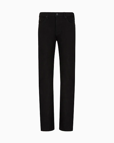Emporio Armani - J21 Regular-fit, washed twill 10.5 oz comfort-denim jeans, Man, Black, Size: