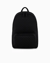 Emporio Armani - Nylon backpack with all-over jacquard eagle, Man, Black, Size: TU